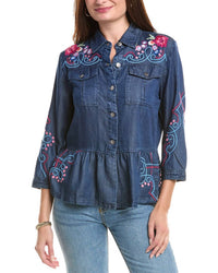 Johnny Was - Peplum Spread Collar Jacket