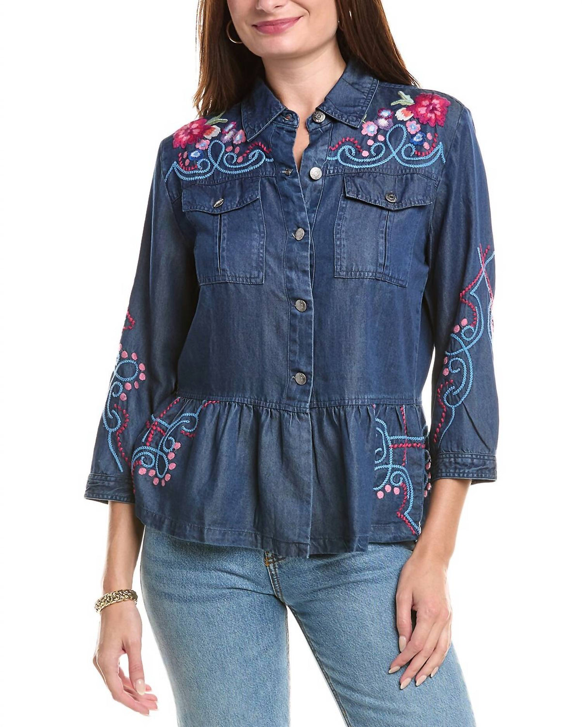 Johnny Was - Peplum Spread Collar Jacket