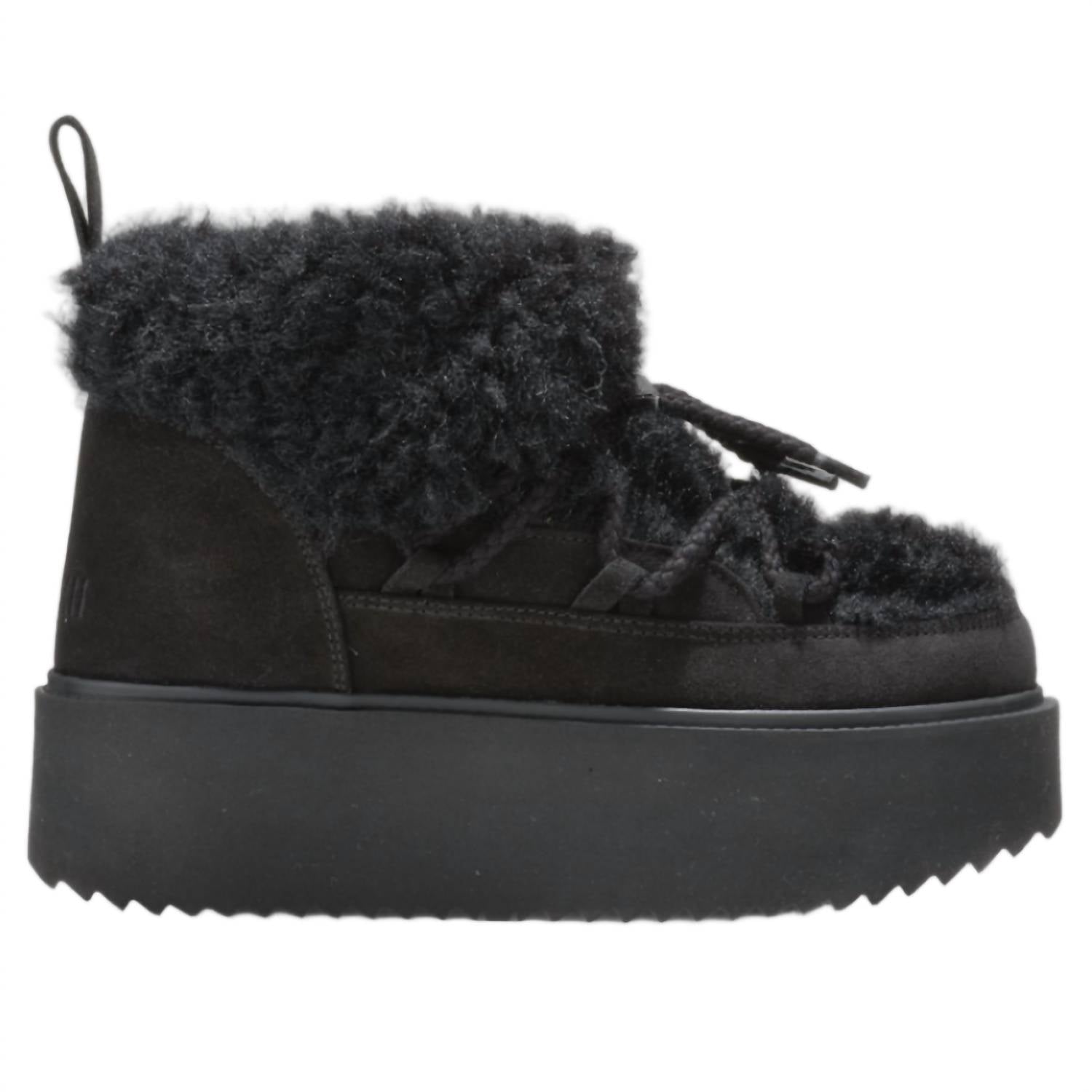 Inuikii Women's Teddy Platform Boot in black - women's shoe