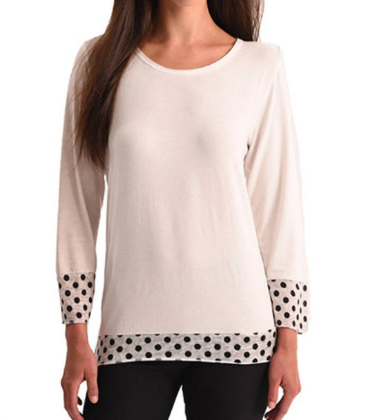 Long Sleeve Polkadot Top