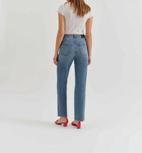 DAZE Sundaze High Rise Vintage Straight Jeans in brooklyn - women's jeans - detail view