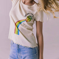 Chaser Rolling Stones Rainbow Tee in off white - women's t-shirt - view 4