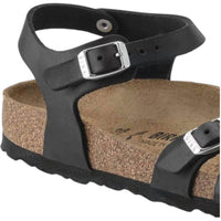 BIRKENSTOCK Women's Kumba Oiled Leather Sandals in black - women's sandal - alternate view