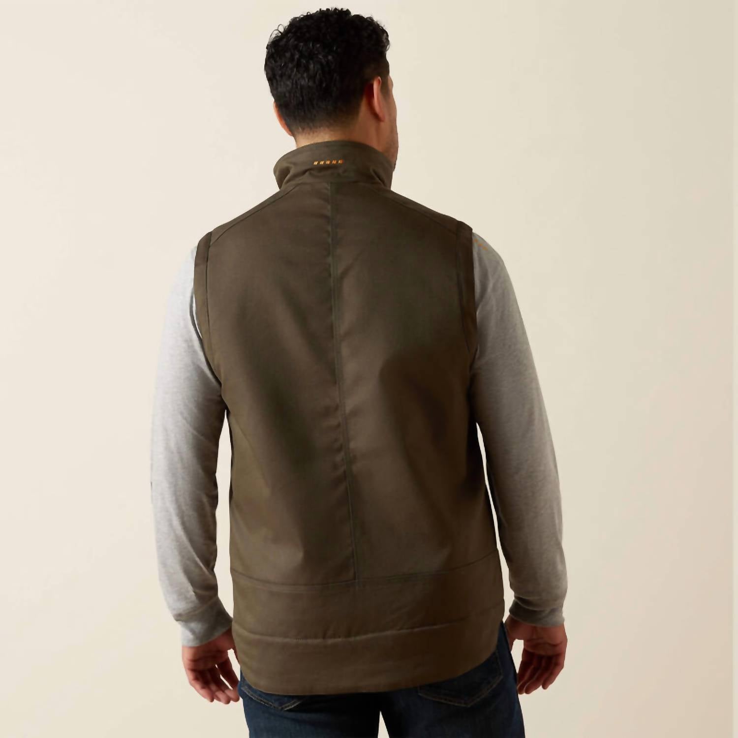 ARIAT Rebar Duracanvas Vest in earth - men's jacket - detail view