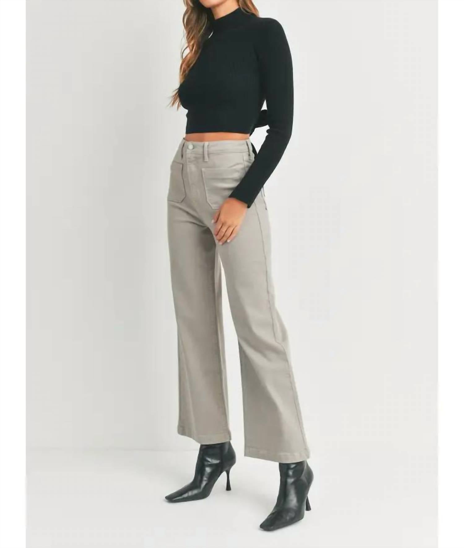 Just Black Denim - Patch Pocket Wide Leg Jean
