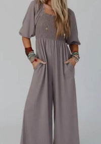Three Bird Nest - Smocked Wide Leg Jumpsuit