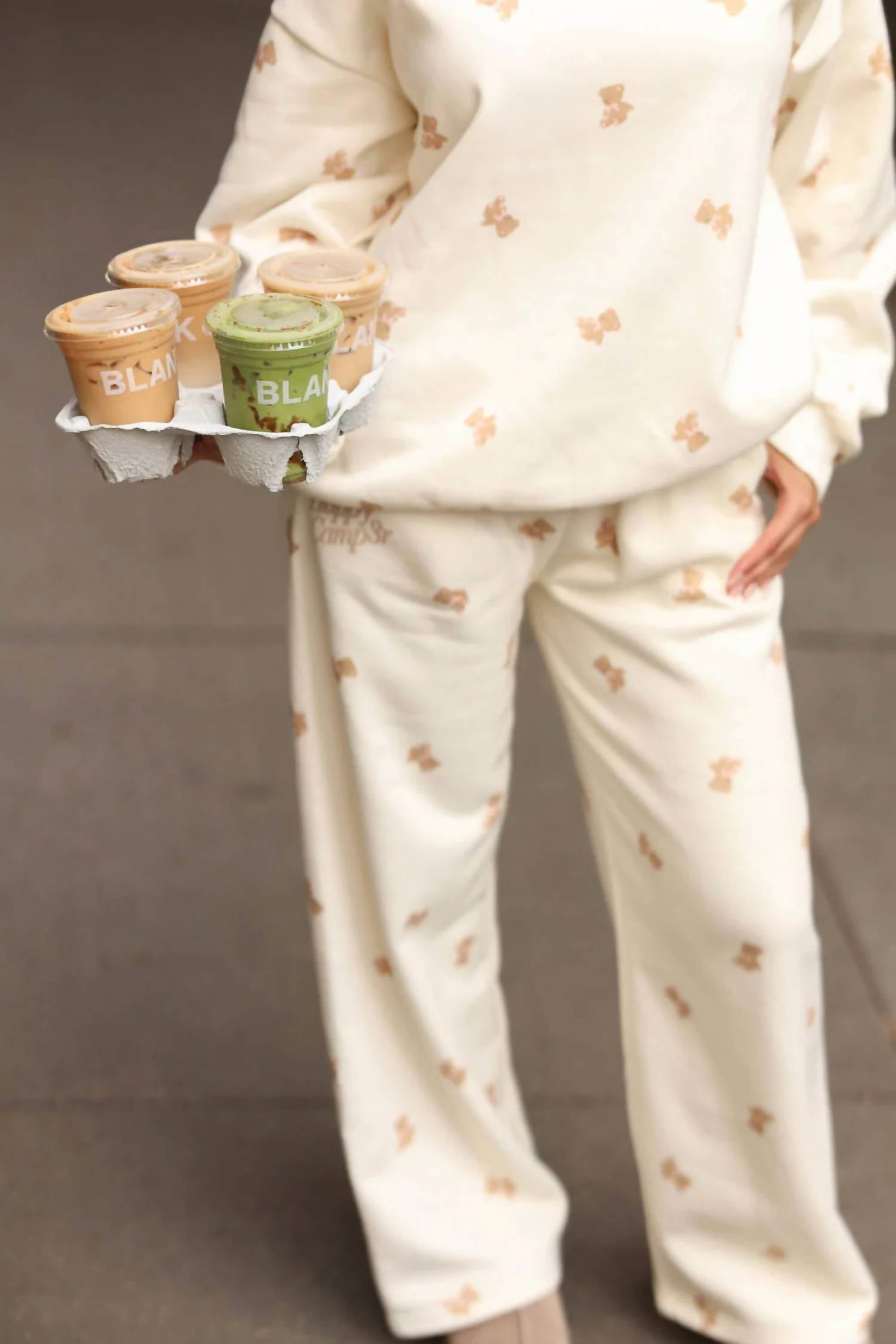The Happy Camp3r Camp3y Dreams Sweatpants in cream - women's pants - detail view