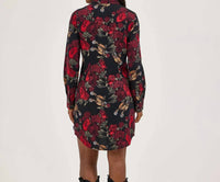 Wrangler Retro Punchy Western Snap Mini Dress in black - women's dress - detail view