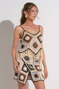 Elan - Island Crochet Tank with Fringe Bottom