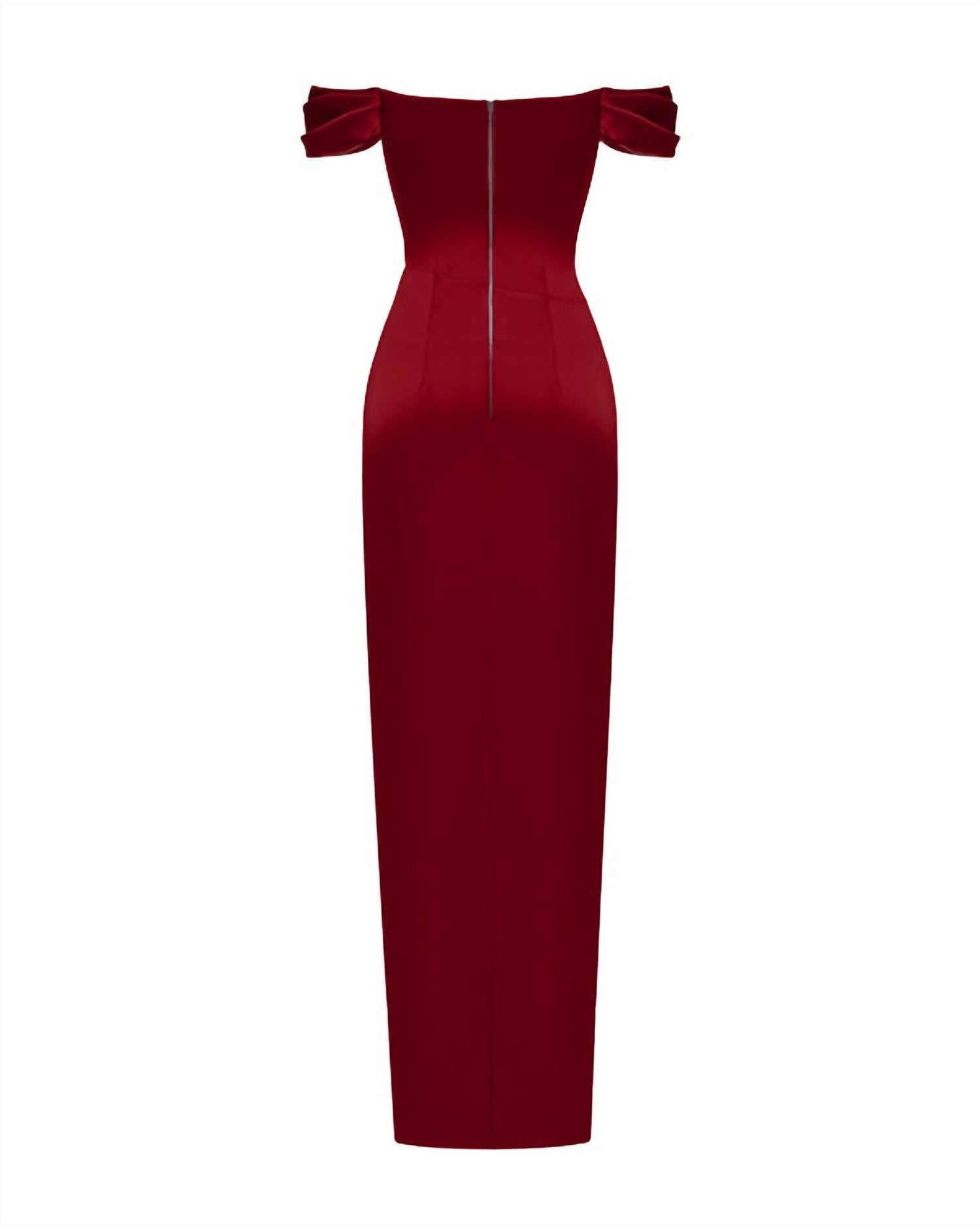 Off-the-Shoulder Draped Corset Gown