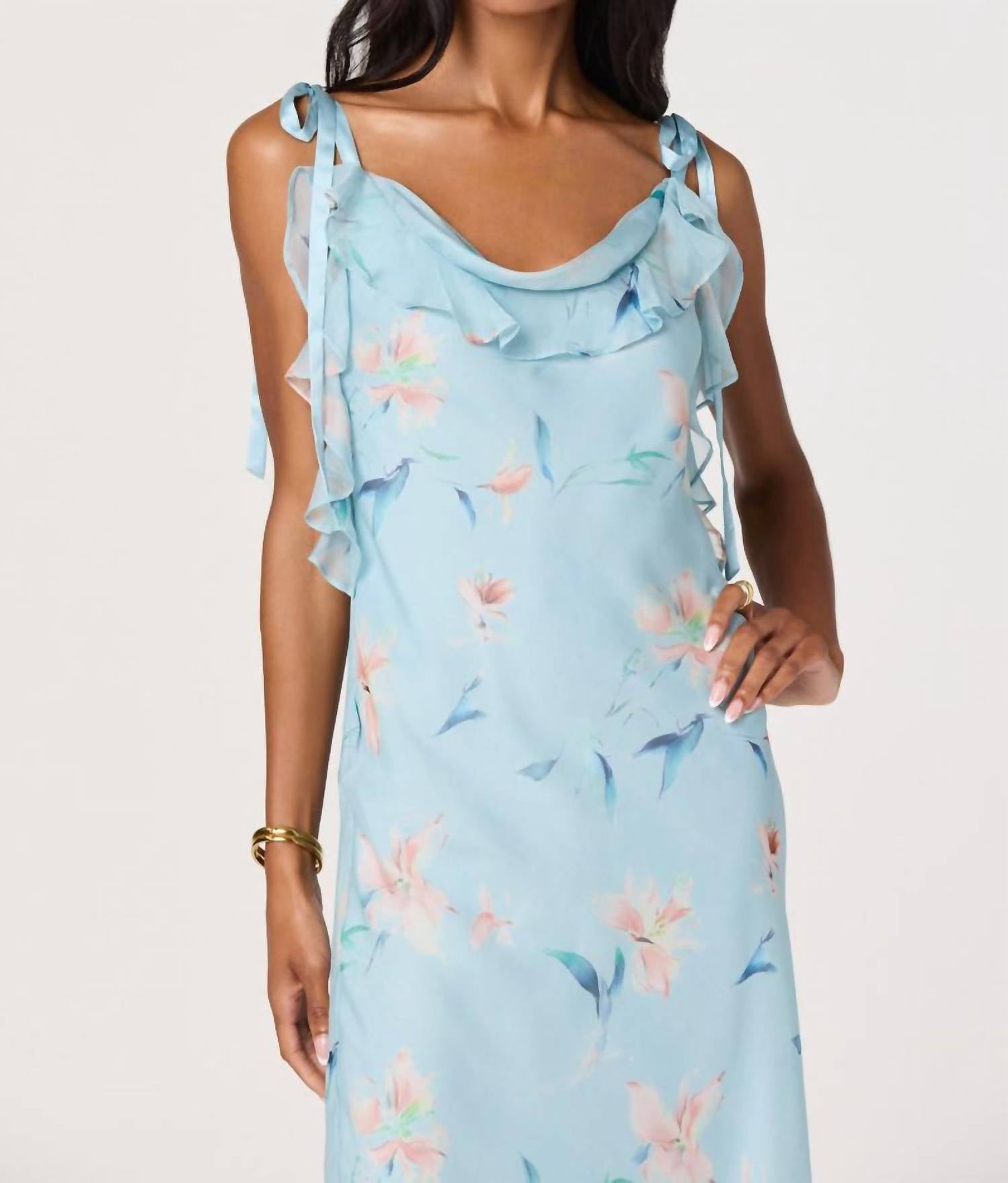 ASTR Women's Nissa Midi Dress in blue floral - women's dress - view 4