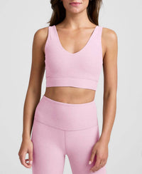 BEYOND YOGA Spacedye Long Line Bra in pink - women's intimate