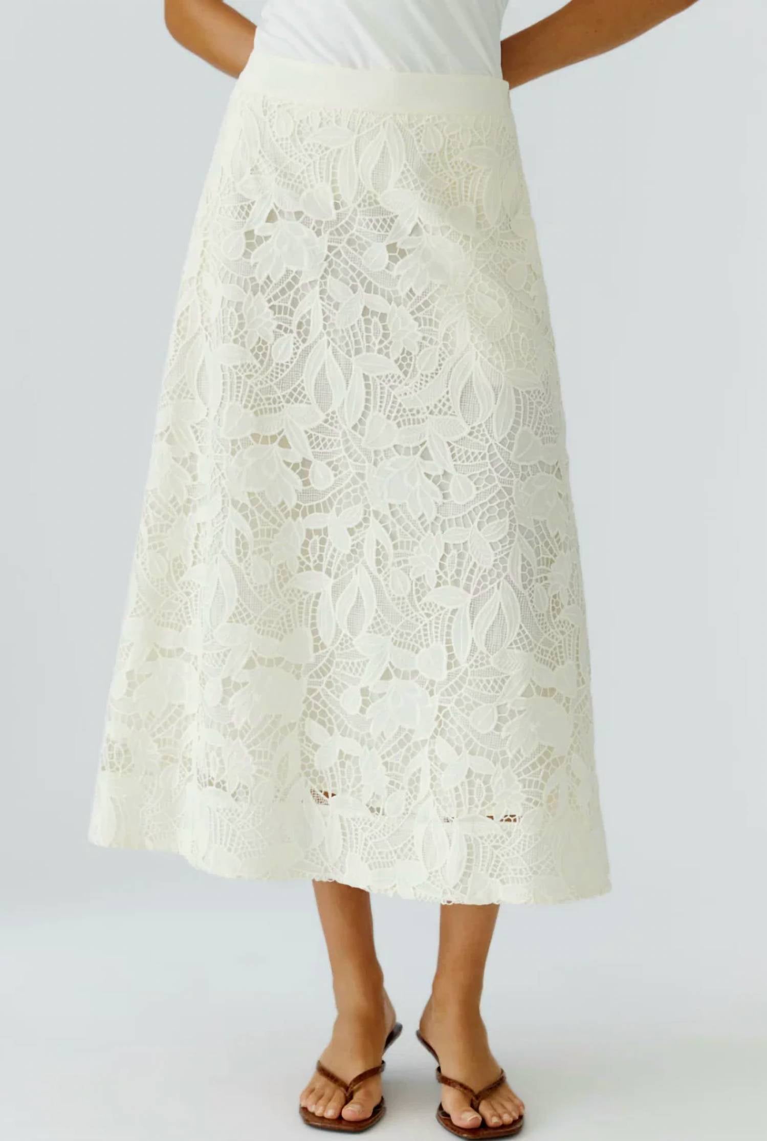 Oui - Lace Midi Skirt