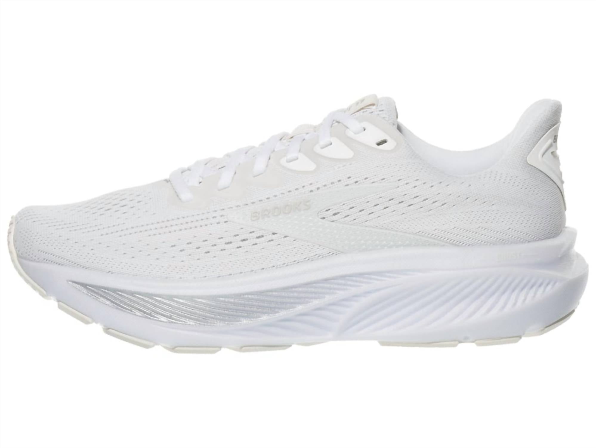 BROOKS Women's Ghost 17 Sneaker in white white grey - women's sneaker