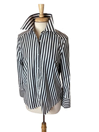 Tea & Cup - Women's Long Sleeve Striped Blouse