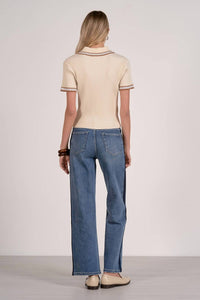 Elan - Ribbed Polo Sweater Top