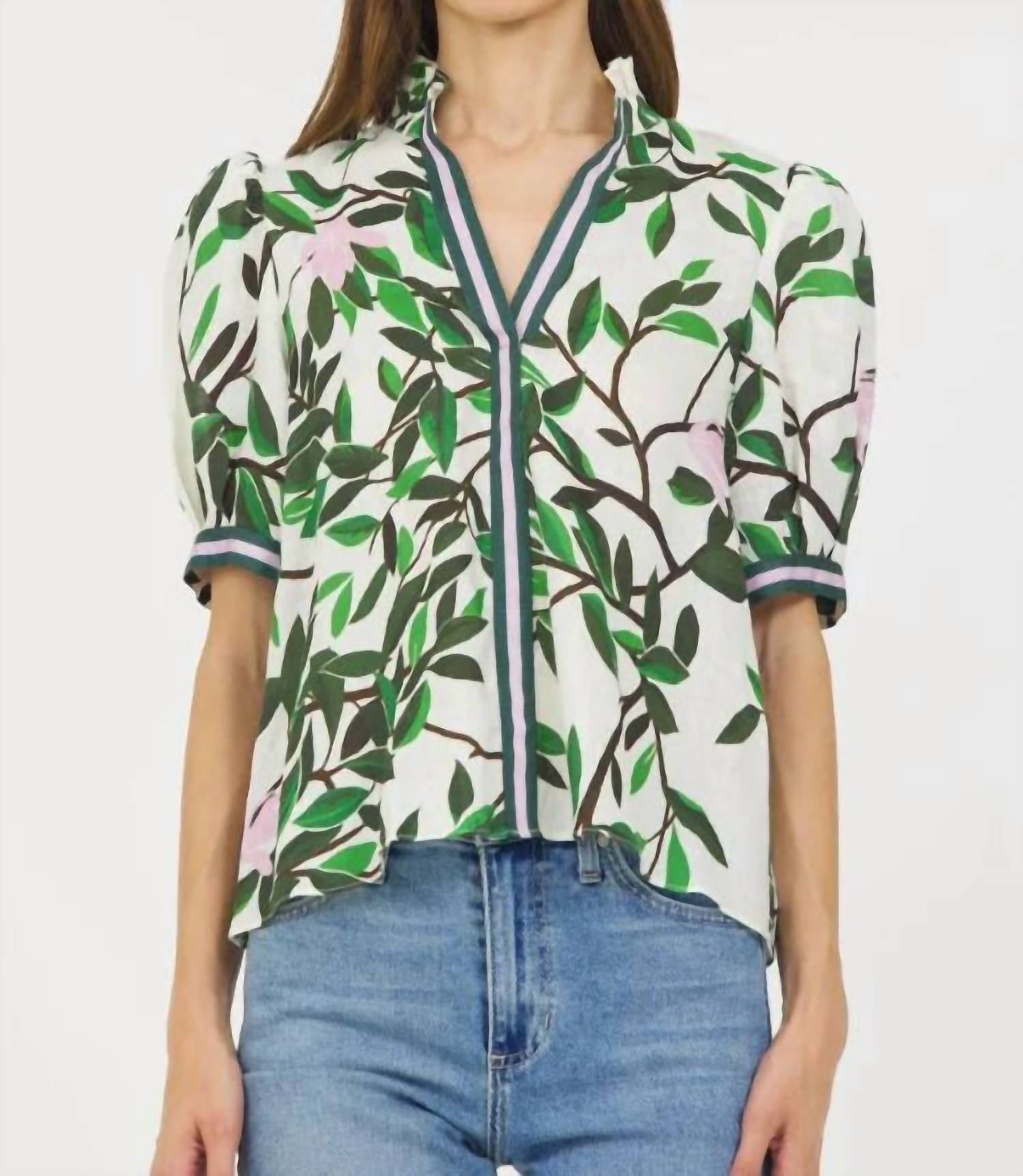 Stellah - Split V Neck Top