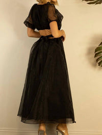 Mulla - Organza Puff Sleeve Long Dress