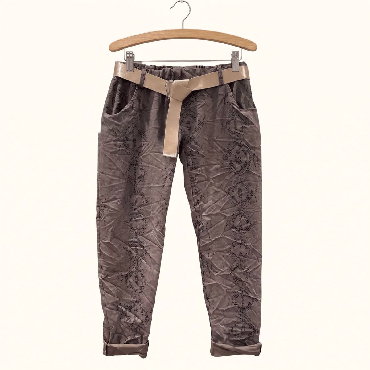 Made In Italy - Snake Print Italian Magic Pants