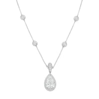 Diana M Jewels - Women's Pear & Round Lab-Grown Diamond Pendant Necklace (6.00 Ct) - Elegant