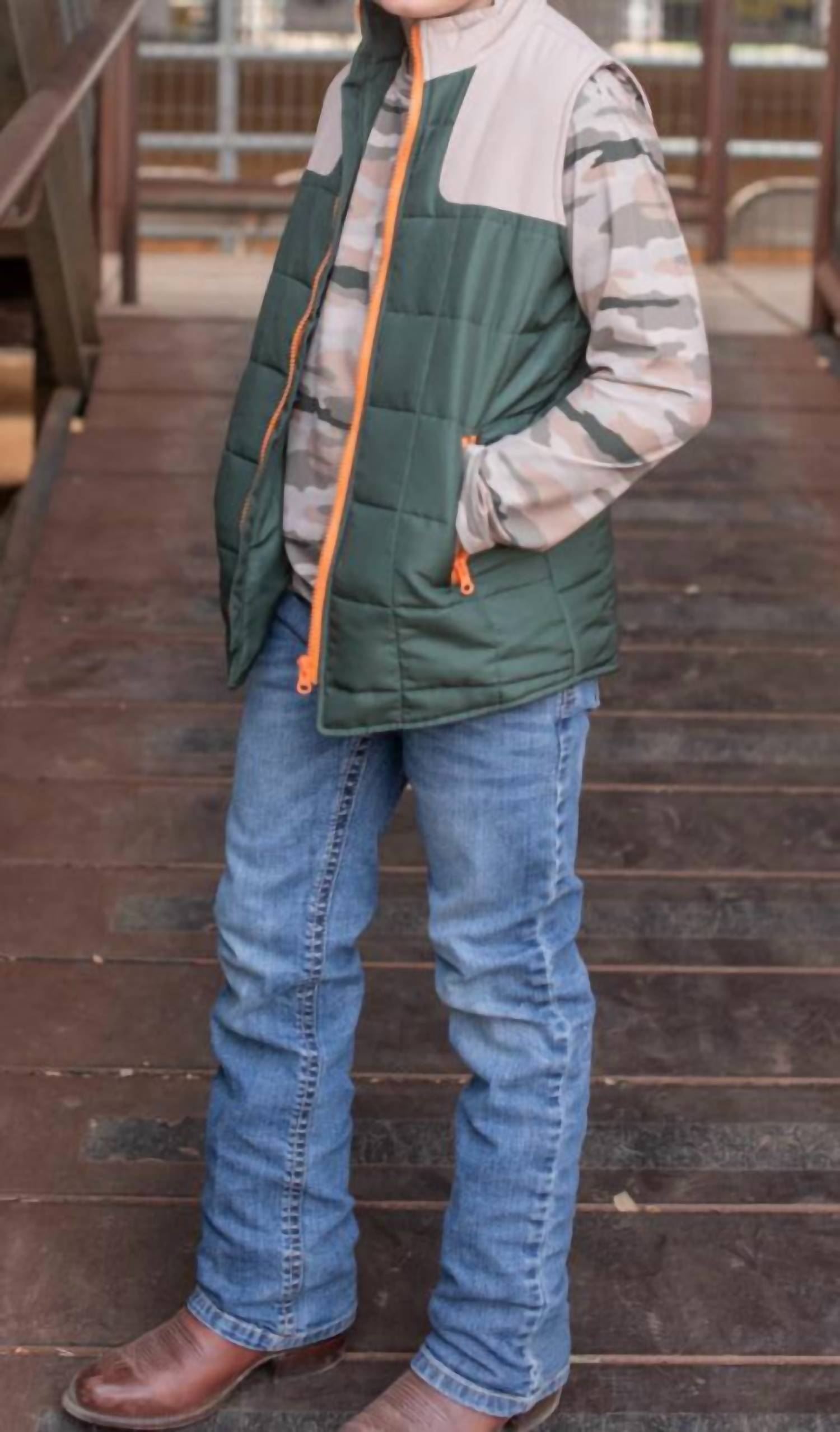 Blue Quail Clothing Co. Classic Camo Vest in green quail - item