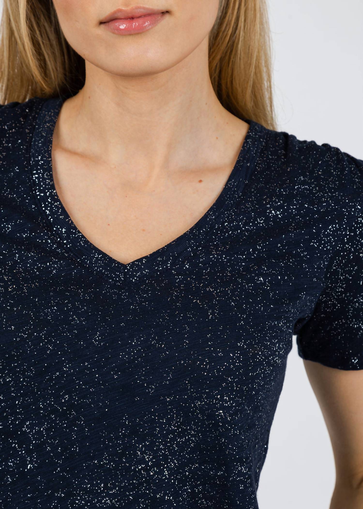 ATM Classic V-neck Tee in obsidian silver - women's t-shirt - view 5