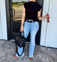 Ee:Some - Mock Neck Sleeveless Top