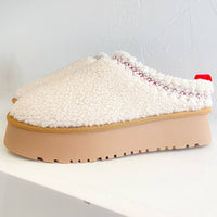 CCOCCI Women's Isaac Sherpa Platform Slipper in white - women's shoe