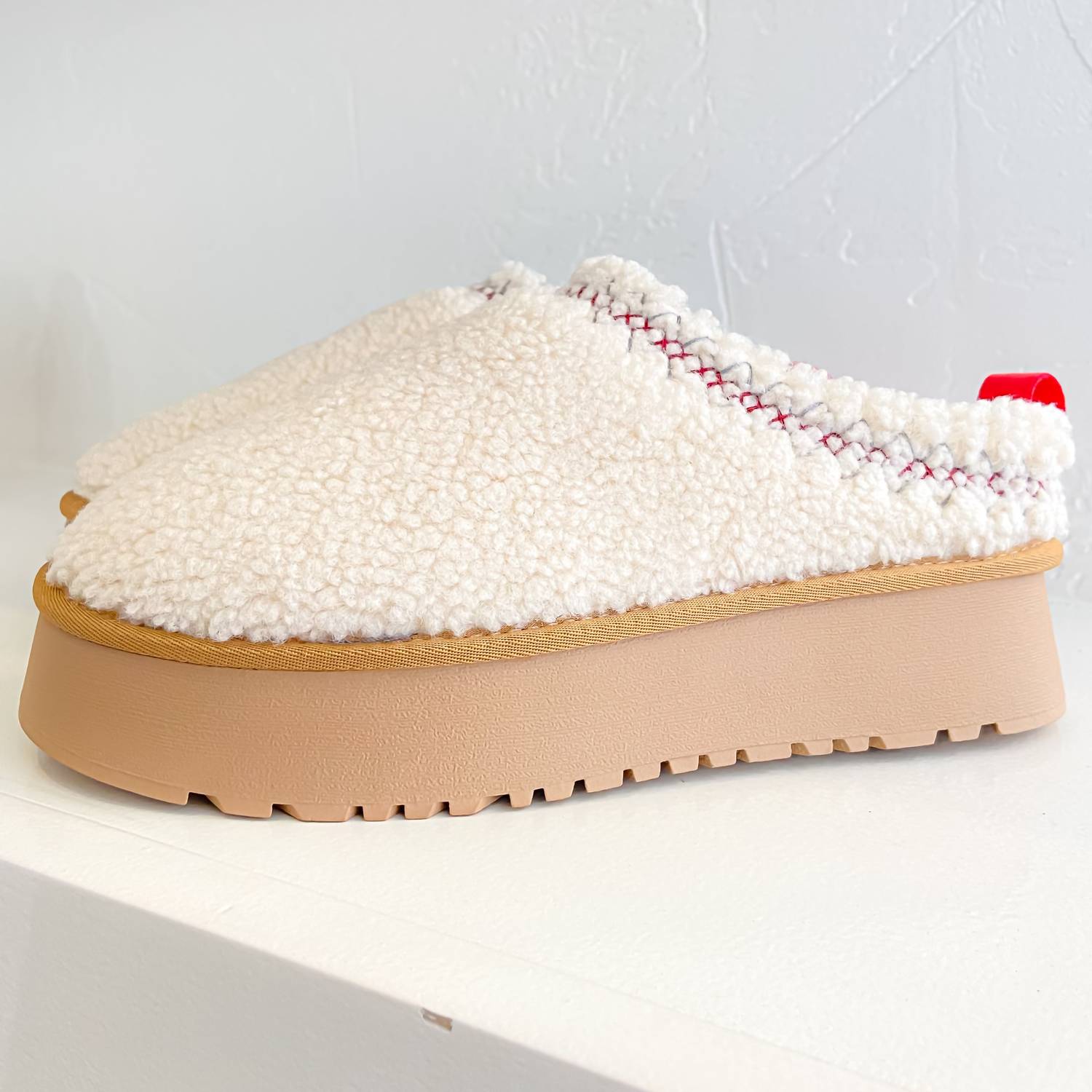 CCOCCI Women's Isaac Sherpa Platform Slipper in white - women's shoe