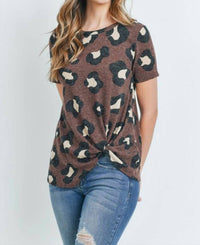 Perfect Peach - Leopard Short Sleeved Tie Knot