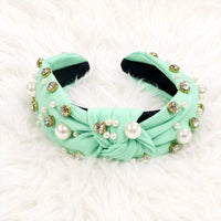 Kidscharm - Girls Rhinestone And Pearl Knot Headband
