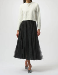 Joseph Ribkoff - Glittered Tulle Flared Skirt