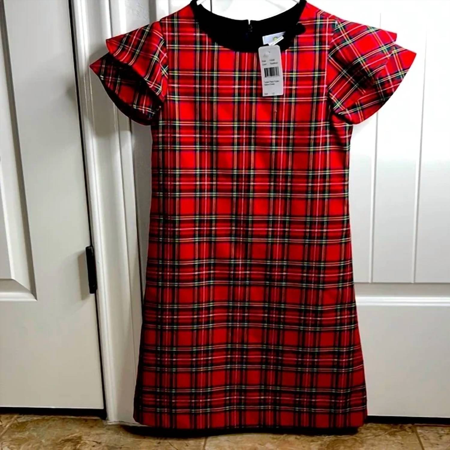 Florence Eiseman Kid's Flutter Sleeve Dress in tartan plaid - kids' dress