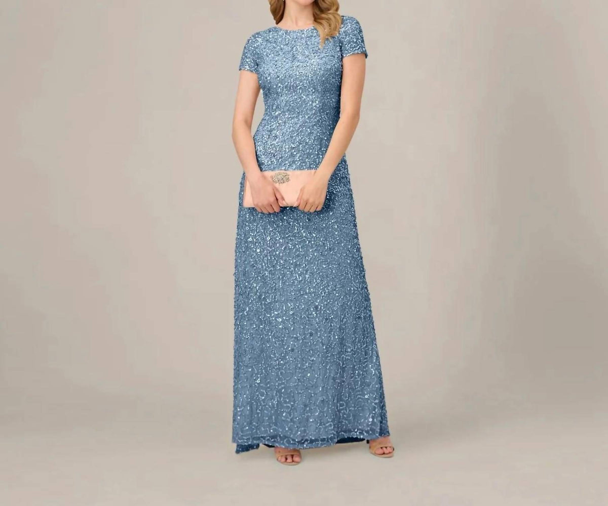Adrianna Papell - Women's Scoop Back Sequin Gown