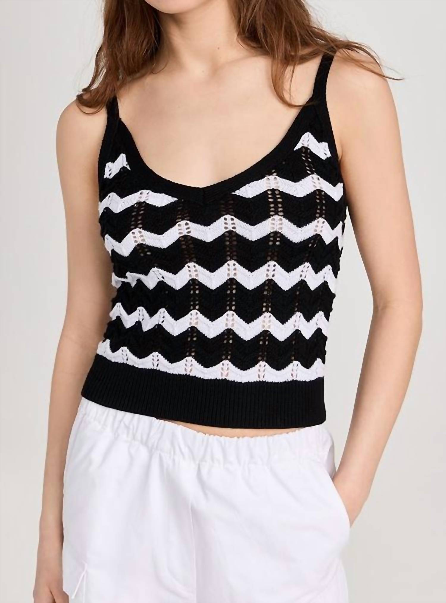 525 America - Izzie Chevron Stripe Bralette Tank
