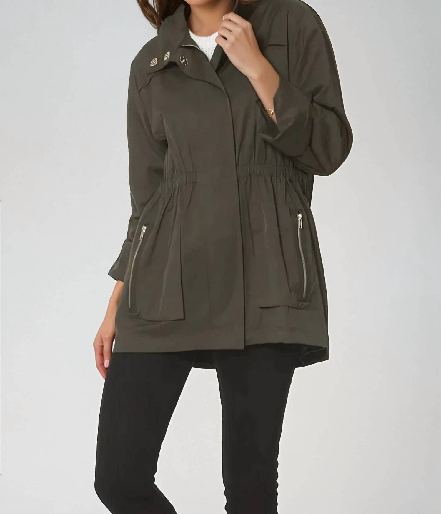 Ciao-Milano Tess Water-resistant Jacket in olive - women's jacket