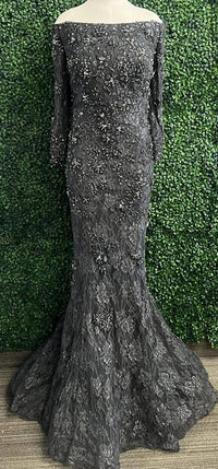 Jovani - Three Quarter Sleeve Embellished Dress