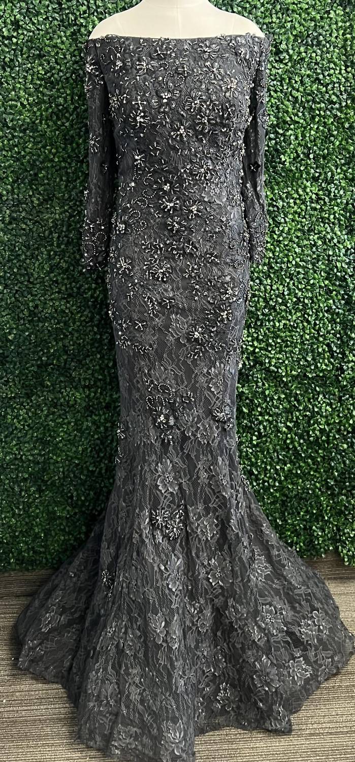 Jovani - Three Quarter Sleeve Embellished Dress