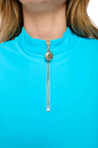 Aryeh Elaine Sleeveless Zip Top in sky blue - women's tank top - alternate view