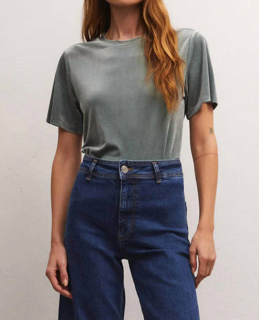 Simone Velvet Short Sleeve Top