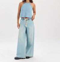 Daze - Cabana Drawstring Wide Leg Jeans
