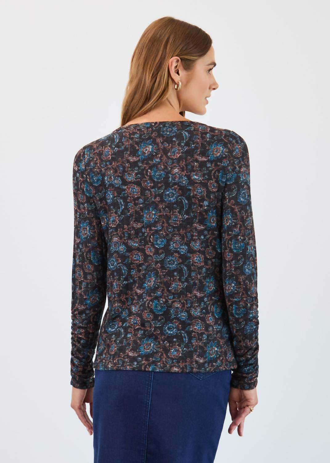 Fdj - Crest Floral Long Sleeve Top