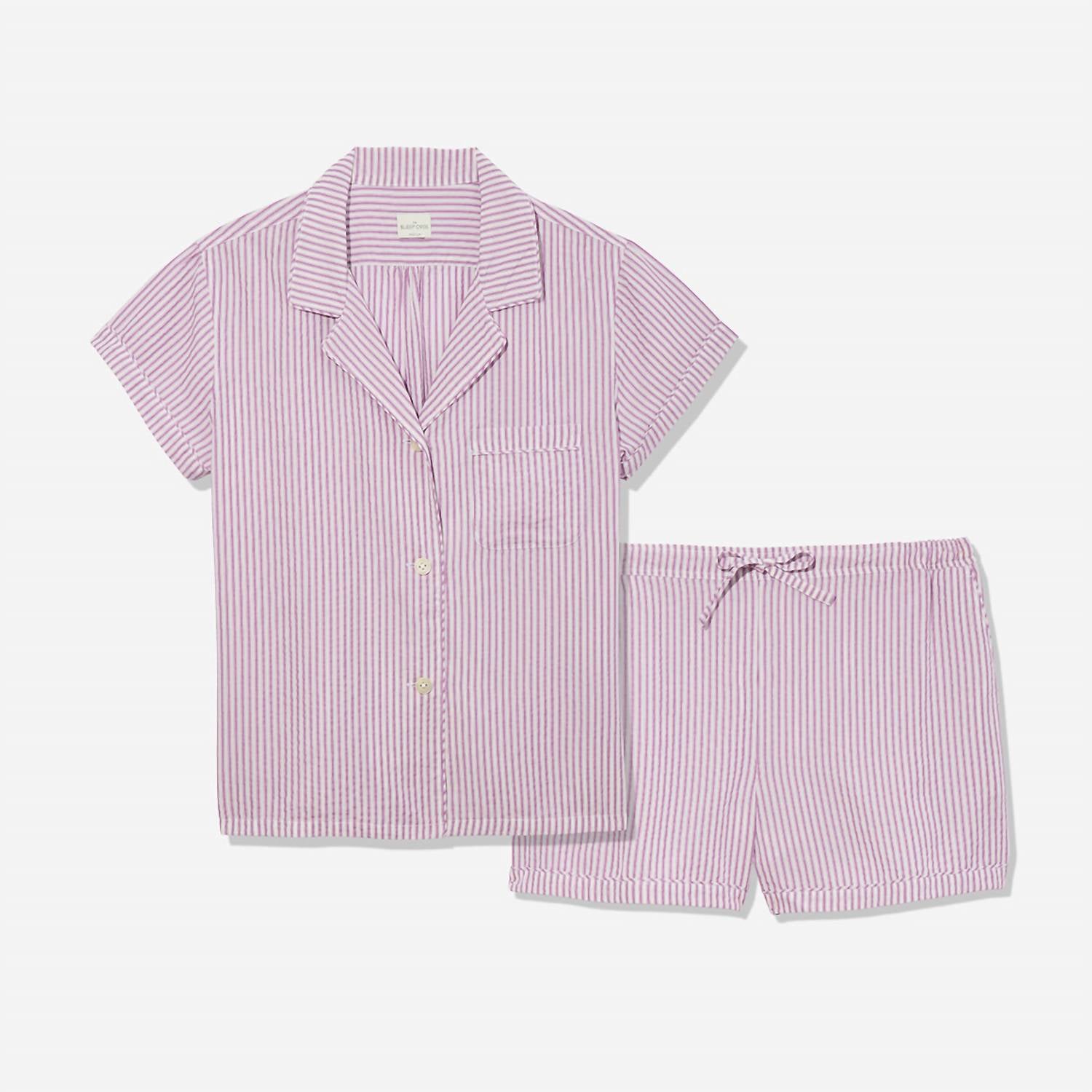 The Sleep Code Women's Ticking Stripe Short Pj Set in berry - women's item - view 5