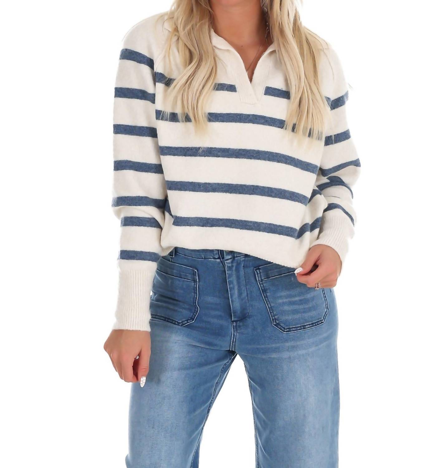 In February - Cozy Current Stripe Sweater