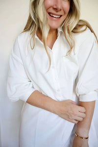 Day + Moon - Essential Puff Sleeve Mini Shirt Dress