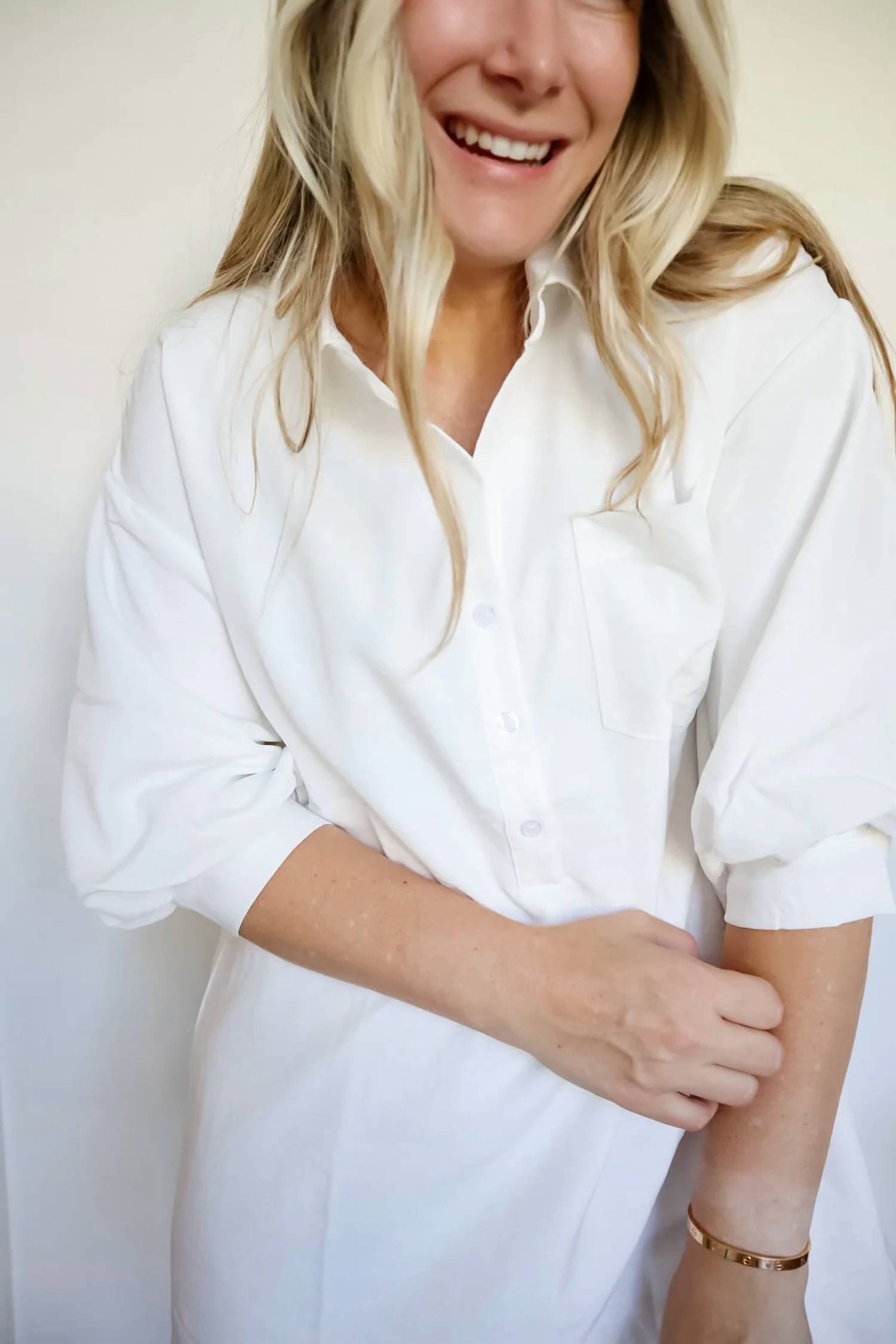 Day + Moon - Essential Puff Sleeve Mini Shirt Dress