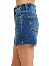 Risen - High Rise Raw Cut Hem Side Slit Shorts