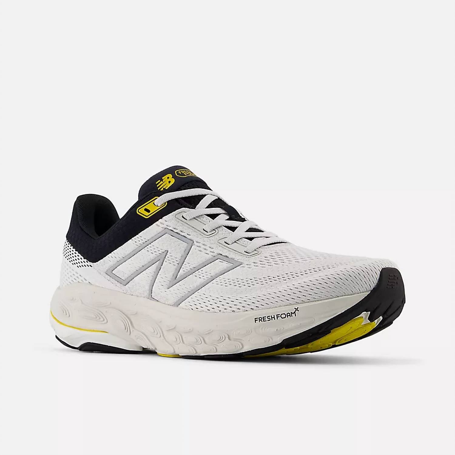 New Balance Men's Fresh Foam X 860v14 Running Shoes in grey matter black ginger lemon - men's shoe - detail view