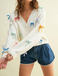 Cloud Ten - Colorful Bow Cardigan