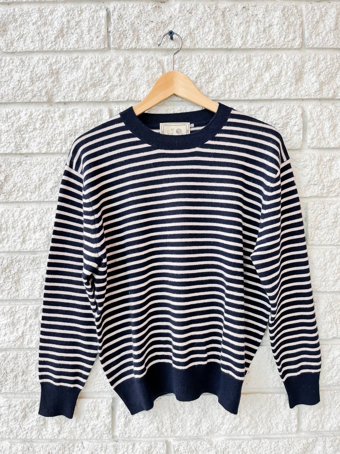 DEMYLEE New York Neve Cashmere Sweater in petal navy - women's sweater - detail view